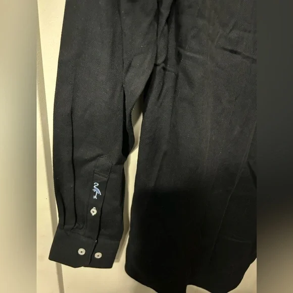 Tailorbyrd Black Dress herringbone Button down Iron Free Trim Fit - Picture 6 of 6